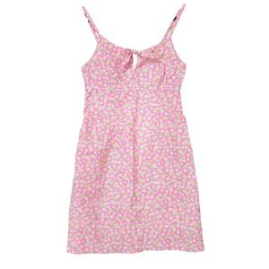 Lilly Pulitzer Pink Pineapple Floral Mini Sundress Sz 2 Spaghetti Straps Coastal